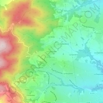 La Cozonnière topographic map, elevation, terrain