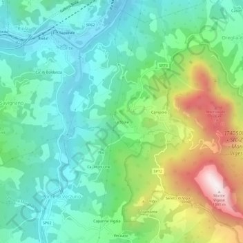 La Scola topographic map, elevation, terrain
