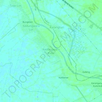 Kedungwaru Kidul topographic map, elevation, terrain