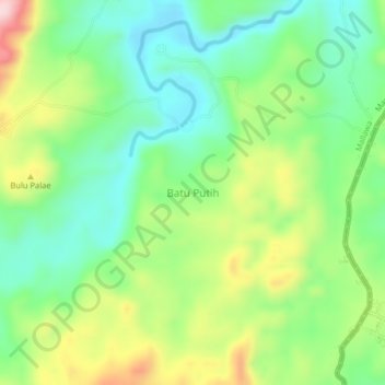 Batu Putih topographic map, elevation, terrain