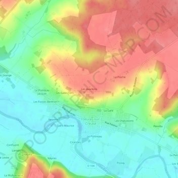 Les Availlons topographic map, elevation, terrain