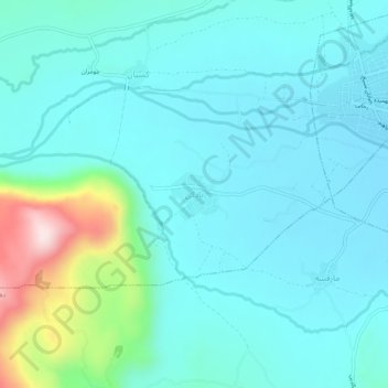 Badaki topographic map, elevation, terrain