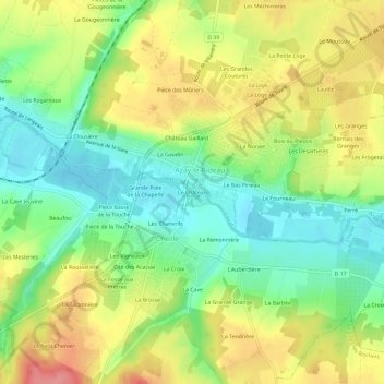 Le Château topographic map, elevation, terrain