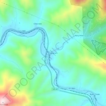 Lenarue topographic map, elevation, terrain