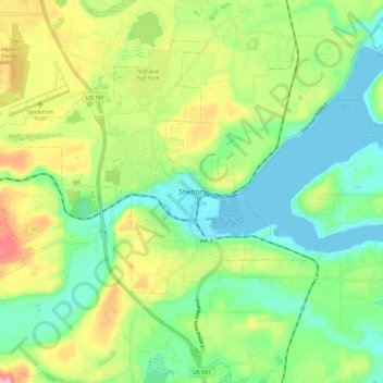 Shelton topographic map, elevation, terrain