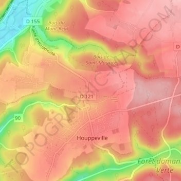Saint-Maurice topographic map, elevation, terrain