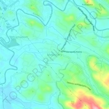 Mallassery topographic map, elevation, terrain