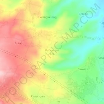 Panongan Lor topographic map, elevation, terrain