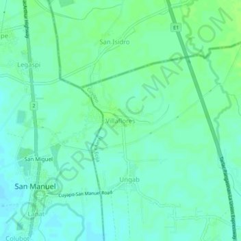 Villaflores topographic map, elevation, terrain