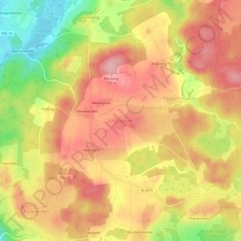 Großeglsee topographic map, elevation, terrain