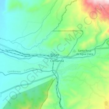 Bucay topographic map, elevation, terrain