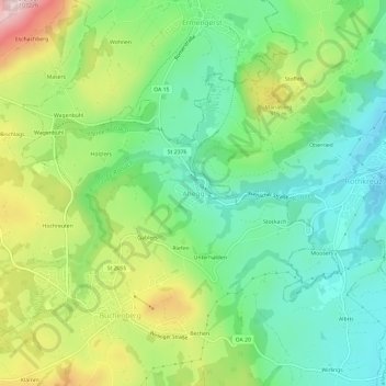 Ahegg topographic map, elevation, terrain