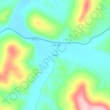 Osage topographic map, elevation, terrain