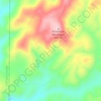 Choccolocco Wildlife Management Area topographic map, elevation, terrain