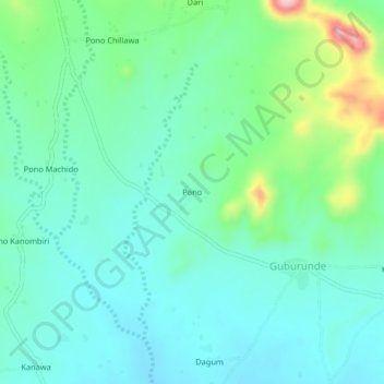 Pono topographic map, elevation, terrain