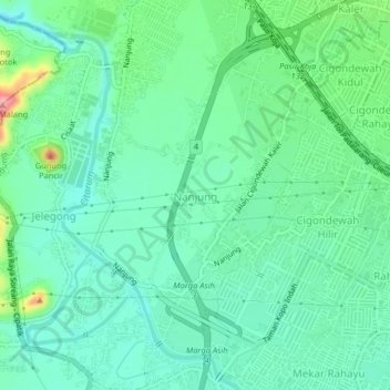 Nanjung topographic map, elevation, terrain