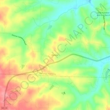 Dittmer topographic map, elevation, terrain