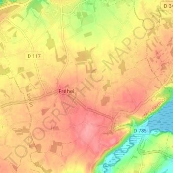 Les Rues topographic map, elevation, terrain