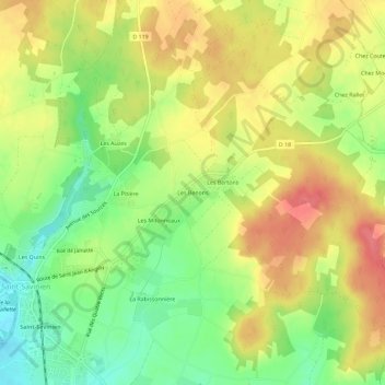Les Benons topographic map, elevation, terrain