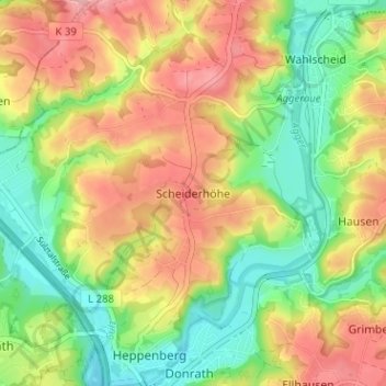 Scheiderhöhe topographic map, elevation, terrain