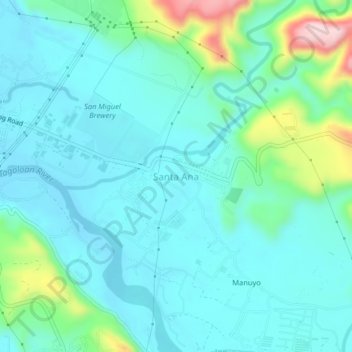 Santa Ana topographic map, elevation, terrain