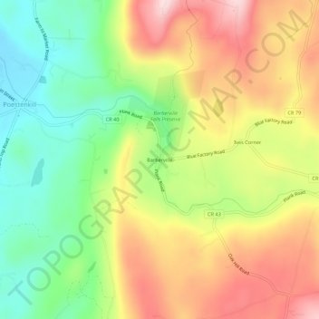Barberville topographic map, elevation, terrain