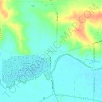 Shirland topographic map, elevation, terrain