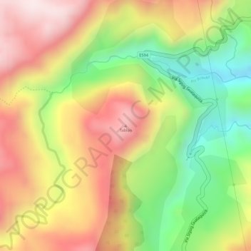 Tablon topographic map, elevation, terrain