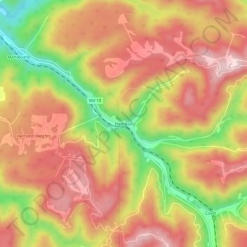 Herndon topographic map, elevation, terrain