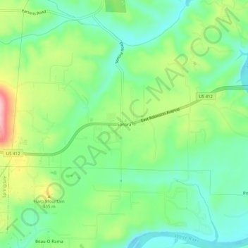 Sonora topographic map, elevation, terrain