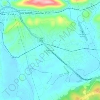 Norwood topographic map, elevation, terrain