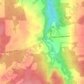Moe's River topographic map, elevation, terrain