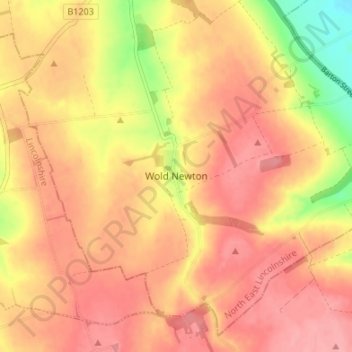 Wold Newton topographic map, elevation, terrain