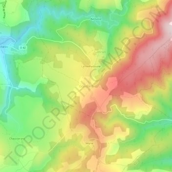 Goudard topographic map, elevation, terrain
