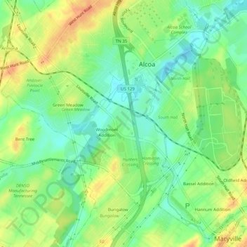 Iris Acres topographic map, elevation, terrain