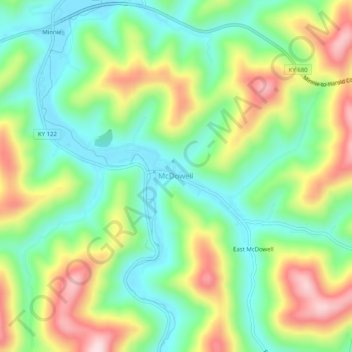 McDowell topographic map, elevation, terrain