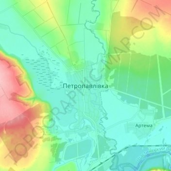 Петропавловка topographic map, elevation, terrain