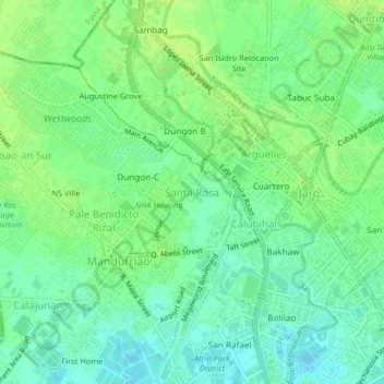 Santa Rosa topographic map, elevation, terrain