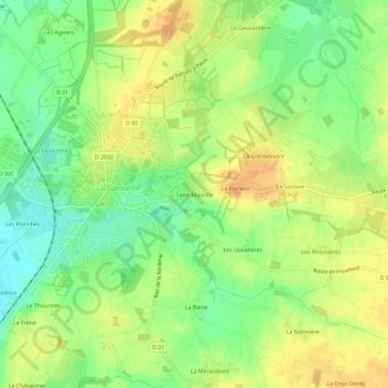 Saint-Maurice topographic map, elevation, terrain