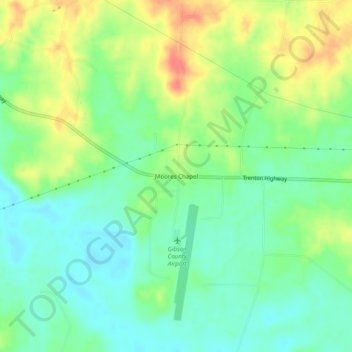 Moores Chapel topographic map, elevation, terrain