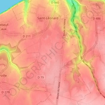 La Croix Bigot topographic map, elevation, terrain