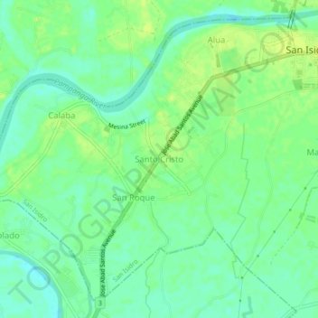 Santo Cristo topographic map, elevation, terrain