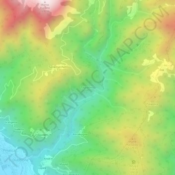 Tagliaretto topographic map, elevation, terrain