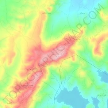 Mashqita topographic map, elevation, terrain