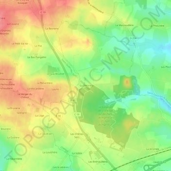 La Deloire topographic map, elevation, terrain