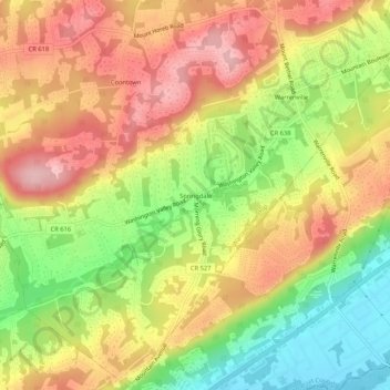 Springdale topographic map, elevation, terrain