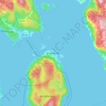 Andabeløy topographic map, elevation, terrain