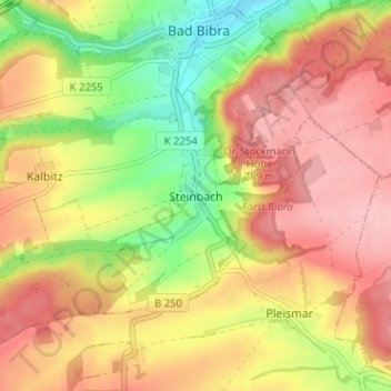 Steinbach topographic map, elevation, terrain
