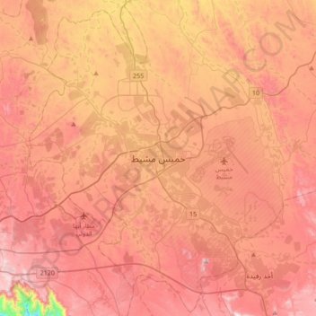 Khamis Mushayt topographic map, elevation, terrain