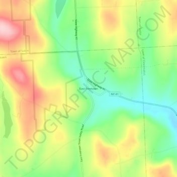 East Freetown topographic map, elevation, terrain